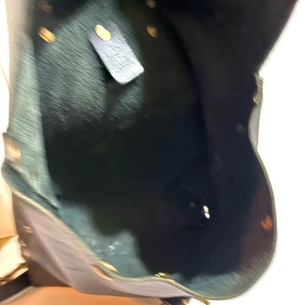 Vintage unisex Black Leather Backpack